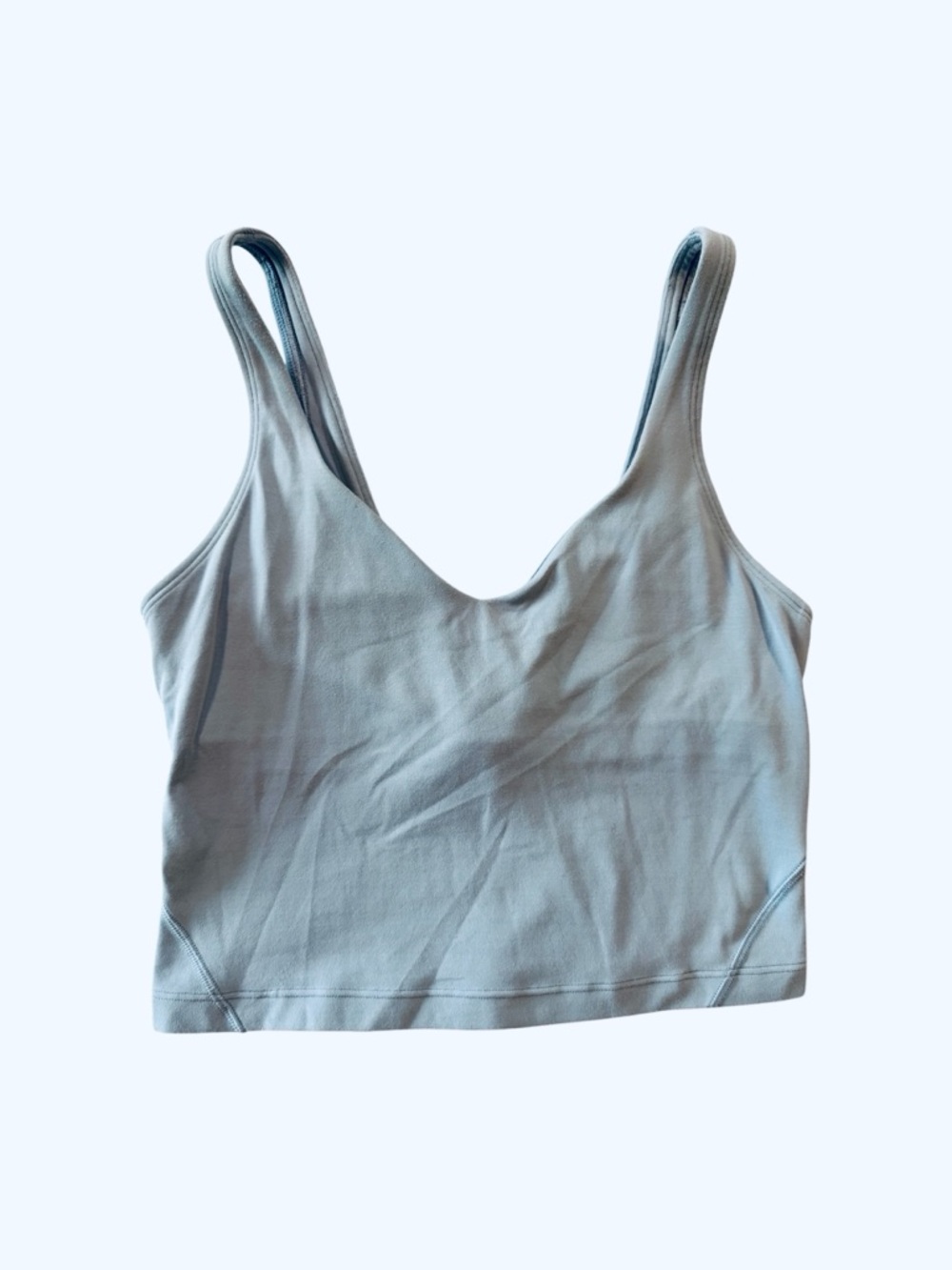 Lululemon Sports Bra Crop Tank Grey Sage/Light Blue Size 4 - Picture 3 of 6